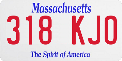 MA license plate 318KJ0