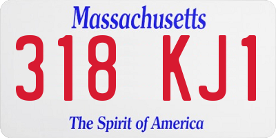 MA license plate 318KJ1