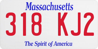 MA license plate 318KJ2