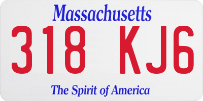 MA license plate 318KJ6