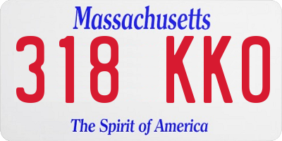 MA license plate 318KK0
