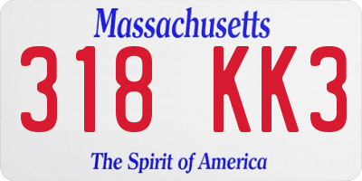 MA license plate 318KK3