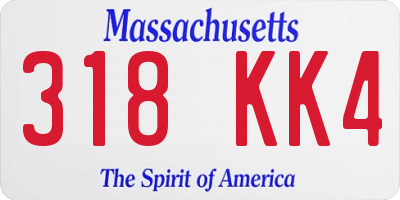 MA license plate 318KK4