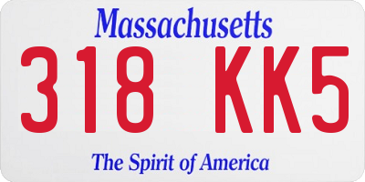 MA license plate 318KK5
