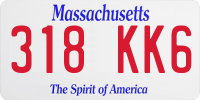 MA license plate 318KK6