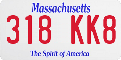 MA license plate 318KK8