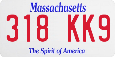 MA license plate 318KK9