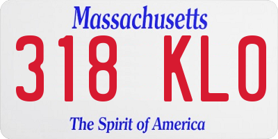 MA license plate 318KL0