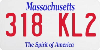MA license plate 318KL2