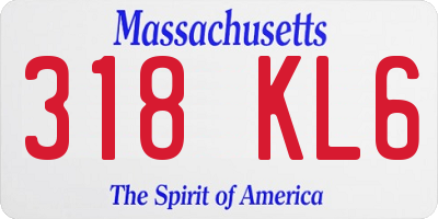 MA license plate 318KL6