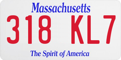 MA license plate 318KL7