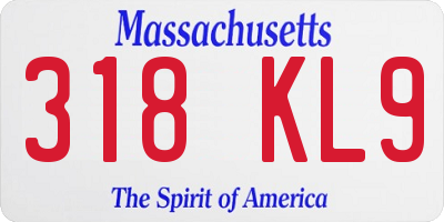 MA license plate 318KL9