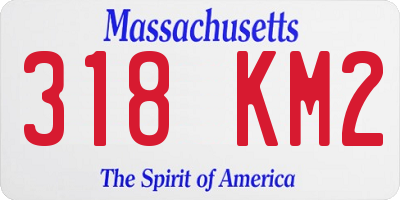 MA license plate 318KM2