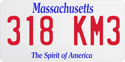 MA license plate 318KM3