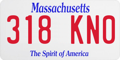 MA license plate 318KN0