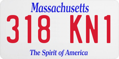 MA license plate 318KN1