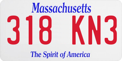 MA license plate 318KN3