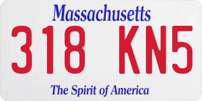 MA license plate 318KN5