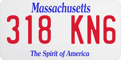 MA license plate 318KN6