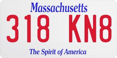 MA license plate 318KN8