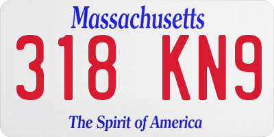 MA license plate 318KN9