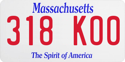 MA license plate 318KO0