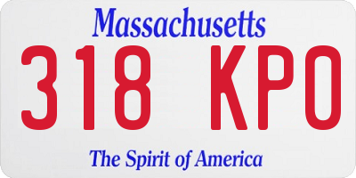 MA license plate 318KP0