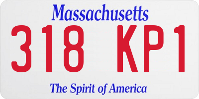MA license plate 318KP1
