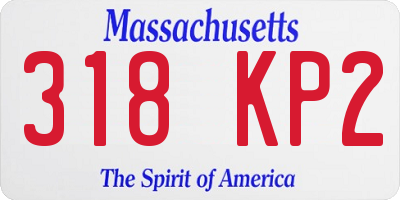 MA license plate 318KP2