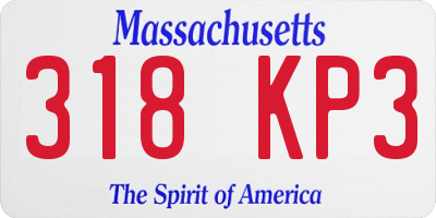 MA license plate 318KP3