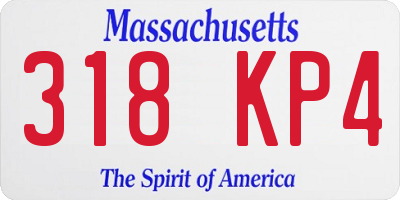 MA license plate 318KP4