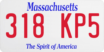 MA license plate 318KP5