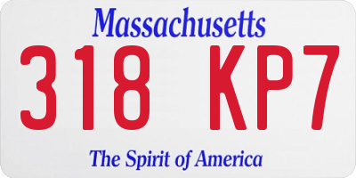 MA license plate 318KP7