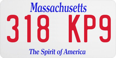 MA license plate 318KP9