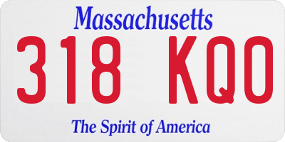MA license plate 318KQ0