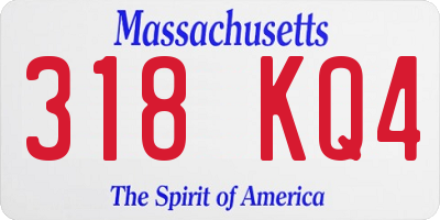 MA license plate 318KQ4