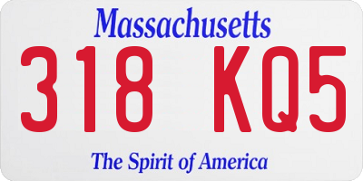 MA license plate 318KQ5