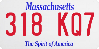 MA license plate 318KQ7