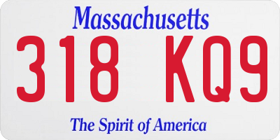 MA license plate 318KQ9