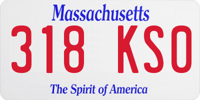 MA license plate 318KS0