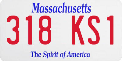 MA license plate 318KS1