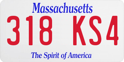 MA license plate 318KS4