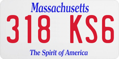MA license plate 318KS6