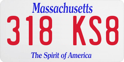 MA license plate 318KS8