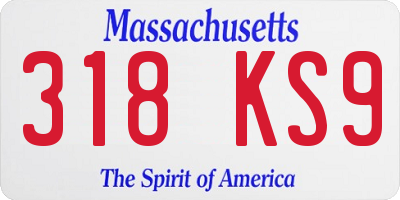 MA license plate 318KS9