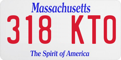MA license plate 318KT0