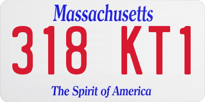 MA license plate 318KT1