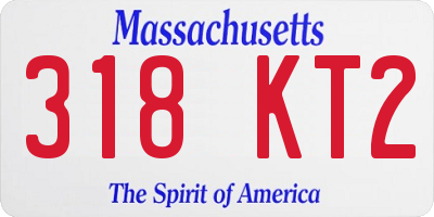 MA license plate 318KT2