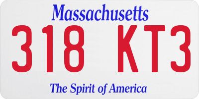 MA license plate 318KT3