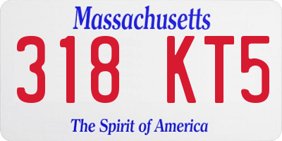 MA license plate 318KT5